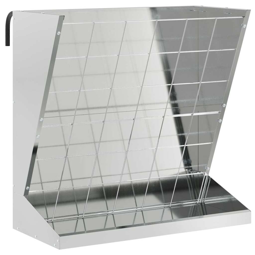 Vidaxl Heufutterstation Silber 71 x 33 x 70 cm verzinkter Stahl