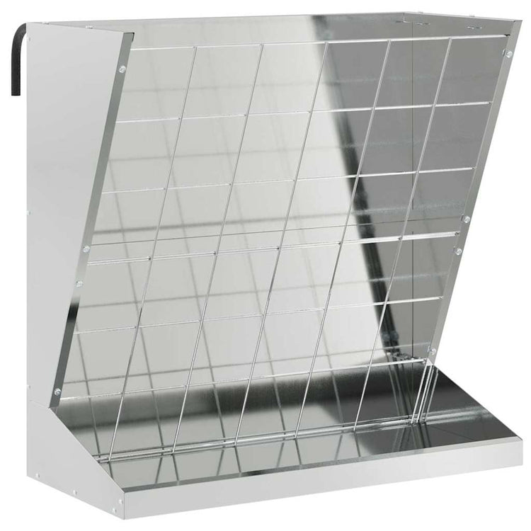 Vidaxl Heufutterstation Silber 71 x 33 x 70 cm verzinkter Stahl