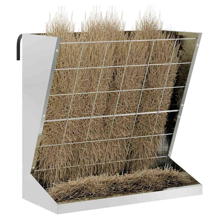 Vidaxl Heufutterstation Silber 71 x 33 x 70 cm verzinkter Stahl