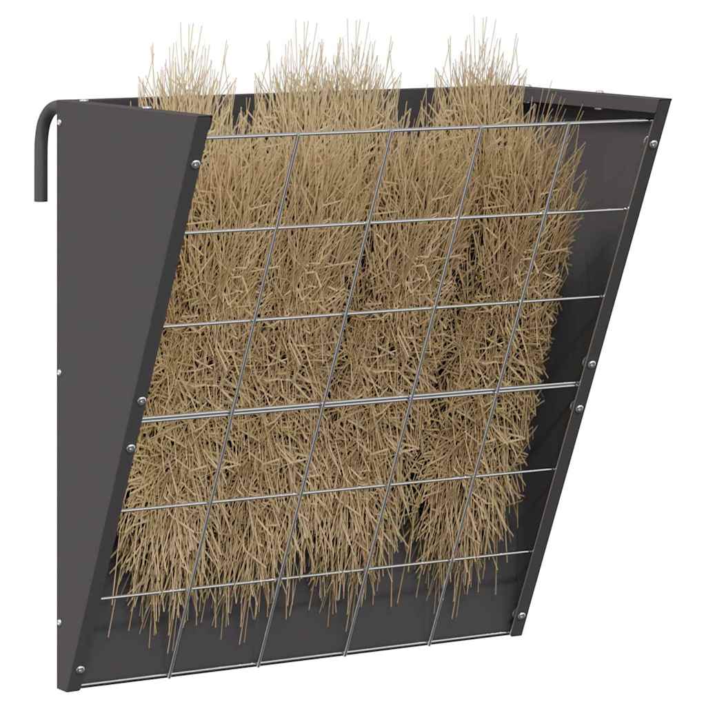 Vidaxl hängender Heufutterautomat schwarz 61 x 33 x 66 cm kaltgewalzter Stahl