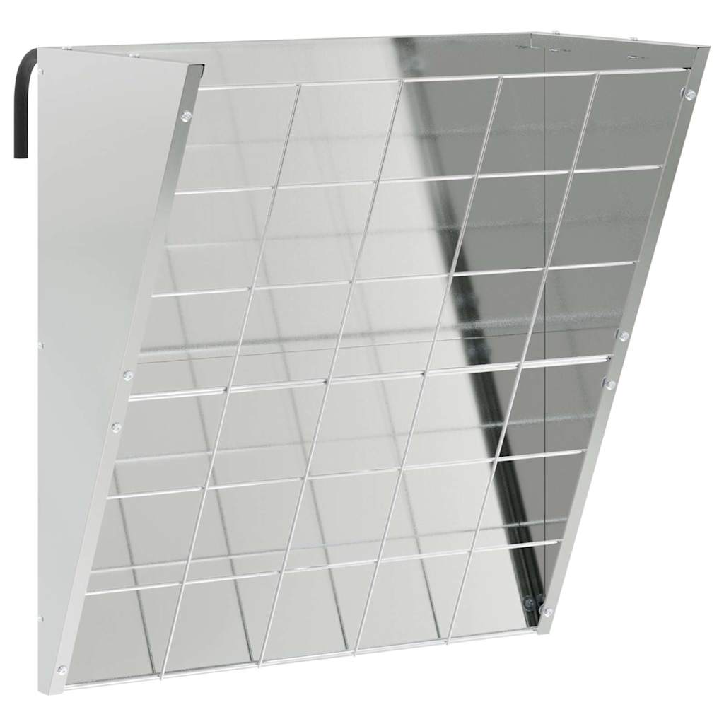 Vidaxl Heufutterspender zum Aufhängen, silberfarben, 61 x 33 x 66 cm, verzinkter Stahl
