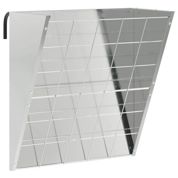 Vidaxl Heufutterspender zum Aufhängen, silberfarben, 61 x 33 x 66 cm, verzinkter Stahl