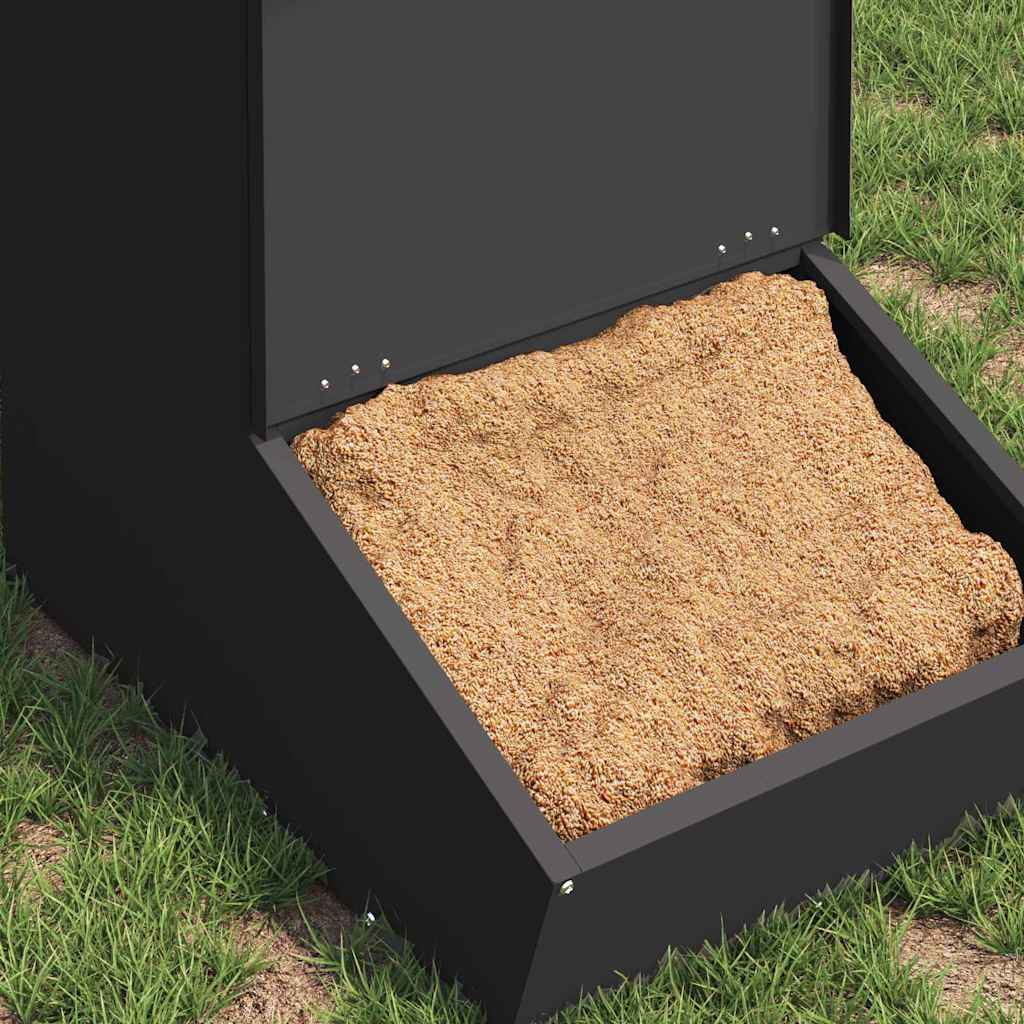 Vidaxx Schweinefutter schwarz 55 x 38 x 76 cm kaltgewalzter Stahl
