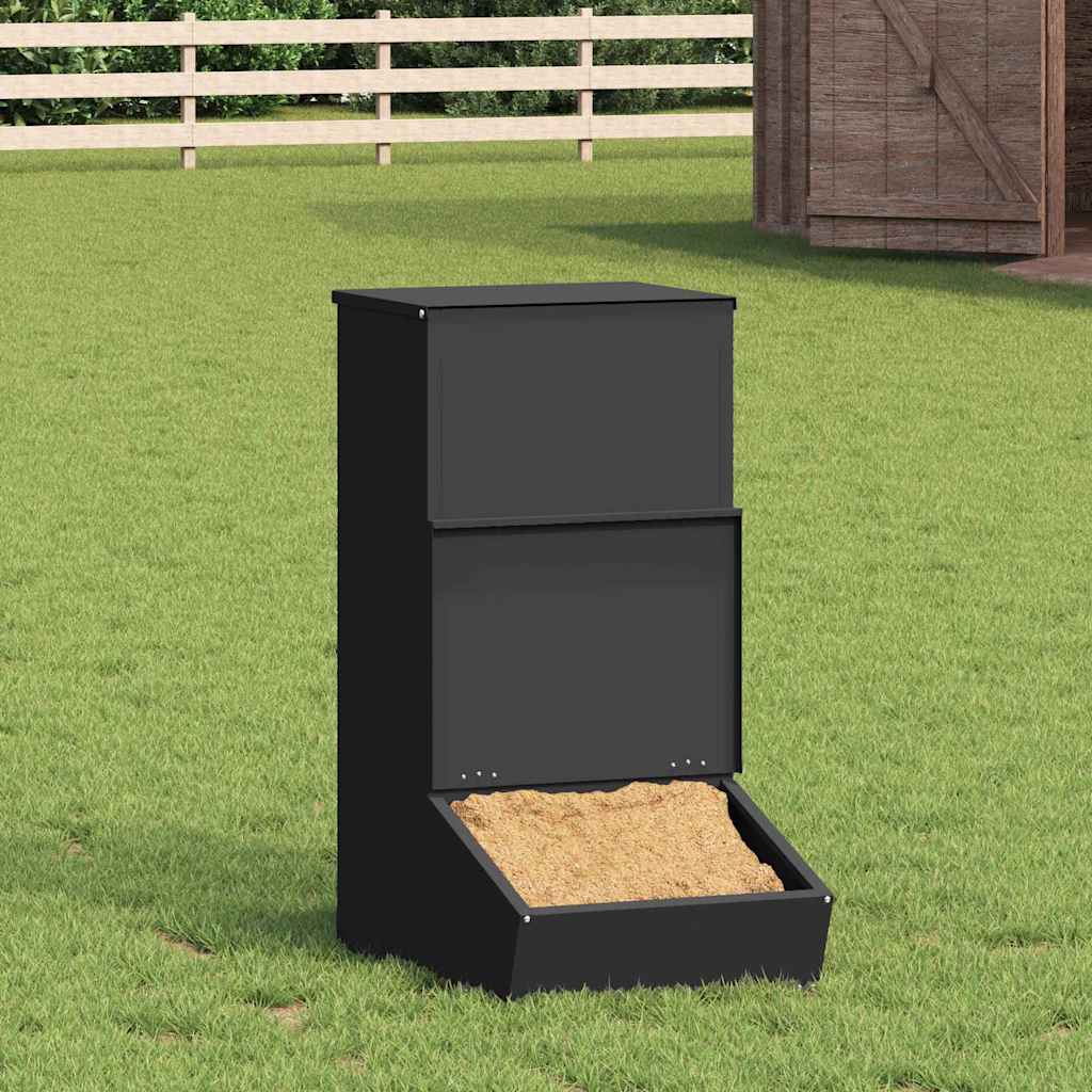Vidaxx Schweinefutter schwarz 55 x 38 x 76 cm kaltgewalzter Stahl