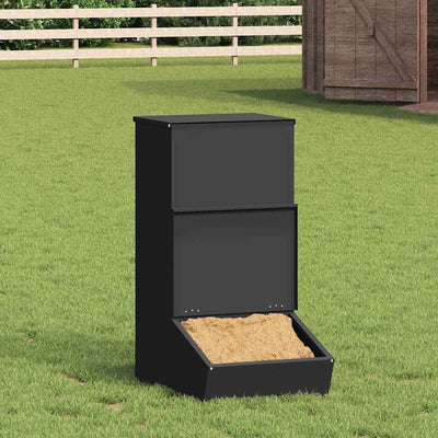 Vidaxx Schweinefutter schwarz 55 x 38 x 76 cm kaltgewalzter Stahl