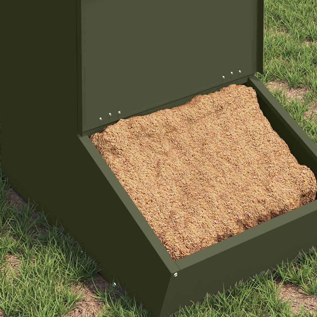 Vidaxx Schweinefutter olivgrün 55 x 38 x 76 cm kaltgewalzter Stahl