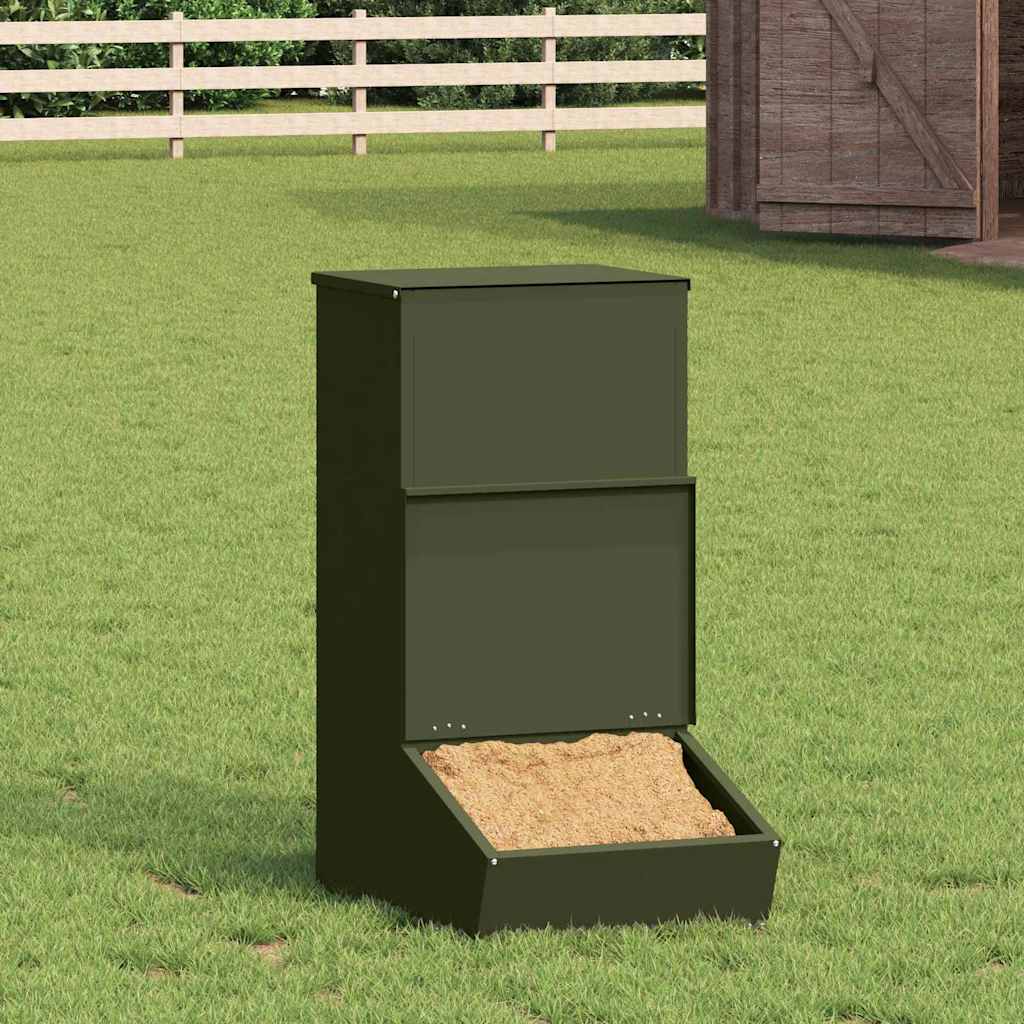 Vidaxx Schweinefutter olivgrün 55 x 38 x 76 cm kaltgewalzter Stahl