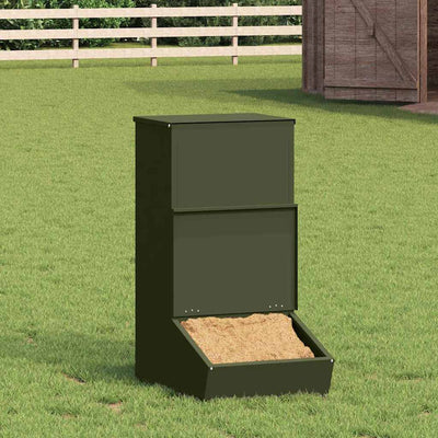 Vidaxx Schweinefutter olivgrün 55 x 38 x 76 cm kaltgewalzter Stahl