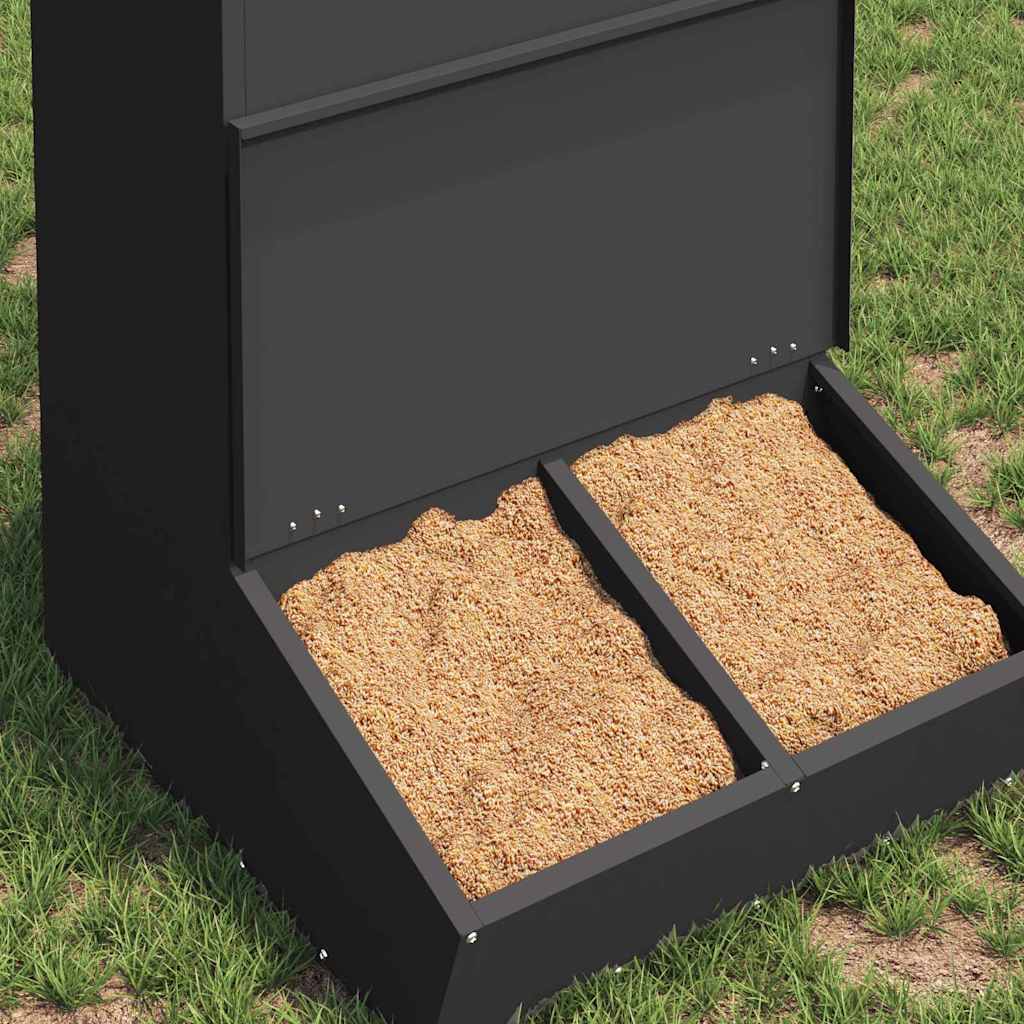 Vidaxx Schweinefutter schwarz 55 x 51 x 91,5 cm kaltgewalzter Stahl
