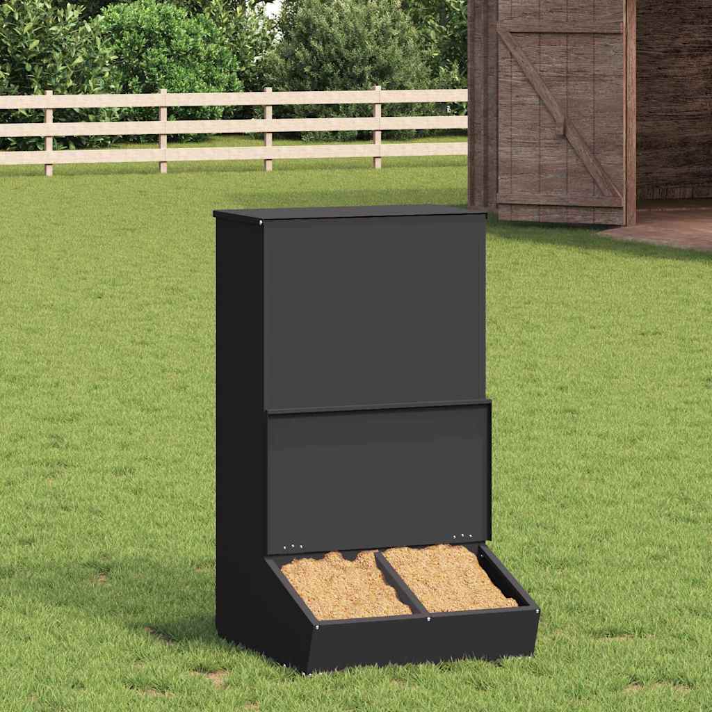 Vidaxx Schweinefutter schwarz 55 x 51 x 91,5 cm kaltgewalzter Stahl