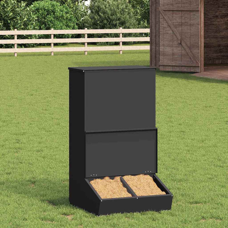 Vidaxx Schweinefutter schwarz 55 x 51 x 91,5 cm kaltgewalzter Stahl