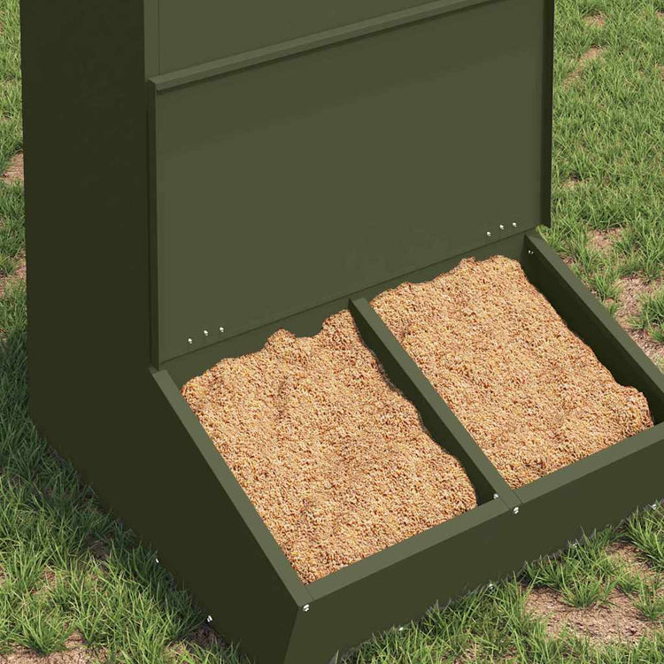 Vidaxx Schweinefutter olivgrün 55 x 51 x 91,5 cm kaltgewalzter Stahl
