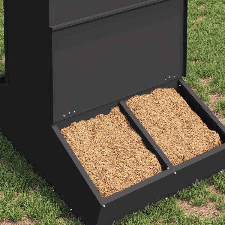 Vidaxx Schweinefutter schwarz 82 x 51 x 91,5 cm kaltgewalzter Stahl
