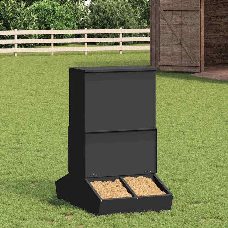 Vidaxx Schweinefutter schwarz 82 x 51 x 91,5 cm kaltgewalzter Stahl