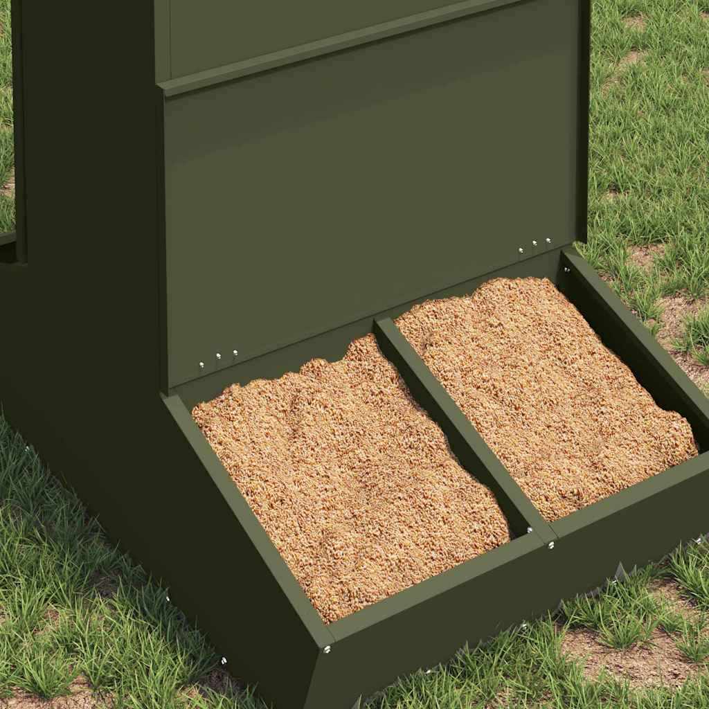 Vidaxx Schweinefutter olivgrün 82 x 51 x 91,5 cm kaltgewalzter Stahl