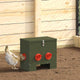 Vidaxx Hühnerfutterautomat olivgrün 40,5 x 25 x 38 cm kaltgewalzter Stahl