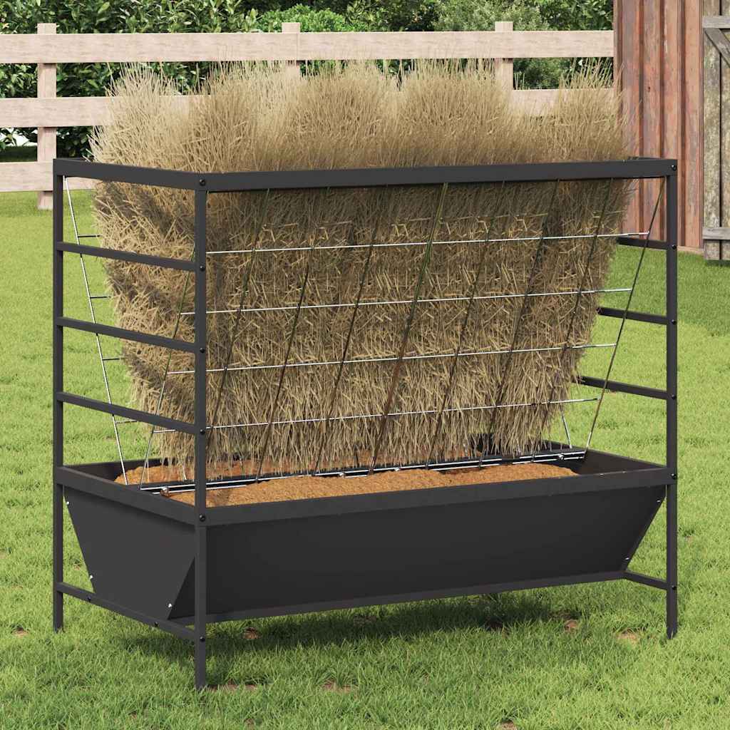 Vidaxxl Viehfutter schwarz 100 x 60 x 90 cm kaltgewalzter Stahl