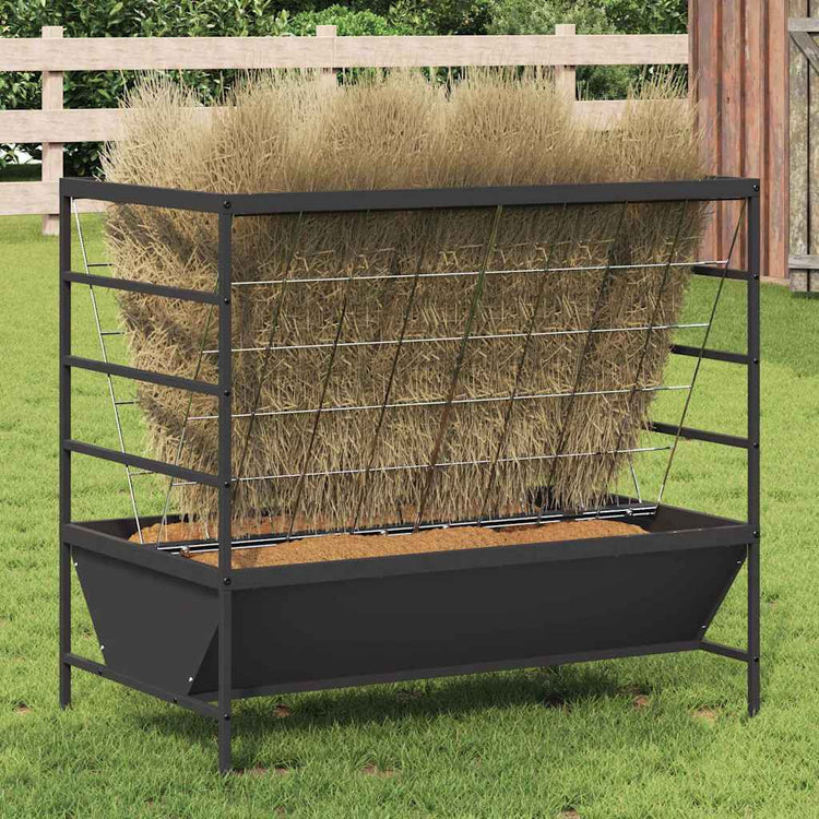 Vidaxxl Viehfutter schwarz 100 x 60 x 90 cm kaltgewalzter Stahl