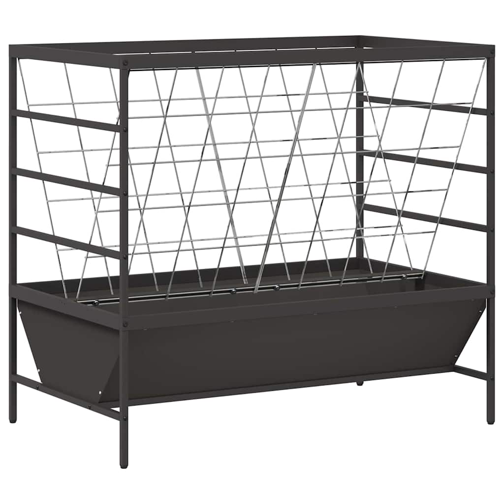 Vidaxxl Viehfutter schwarz 100 x 60 x 90 cm kaltgewalzter Stahl