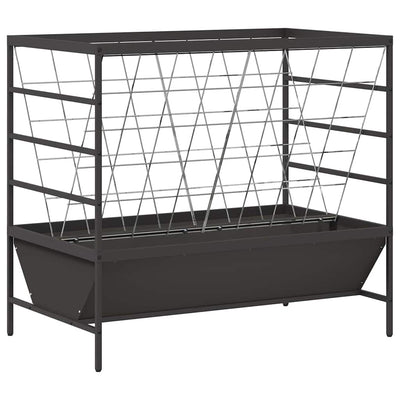 Vidaxxl Viehfutter schwarz 100 x 60 x 90 cm kaltgewalzter Stahl