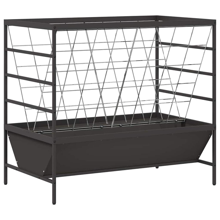 Vidaxxl Viehfutter schwarz 100 x 60 x 90 cm kaltgewalzter Stahl