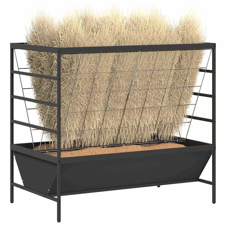 Vidaxxl Viehfutter schwarz 100 x 60 x 90 cm kaltgewalzter Stahl