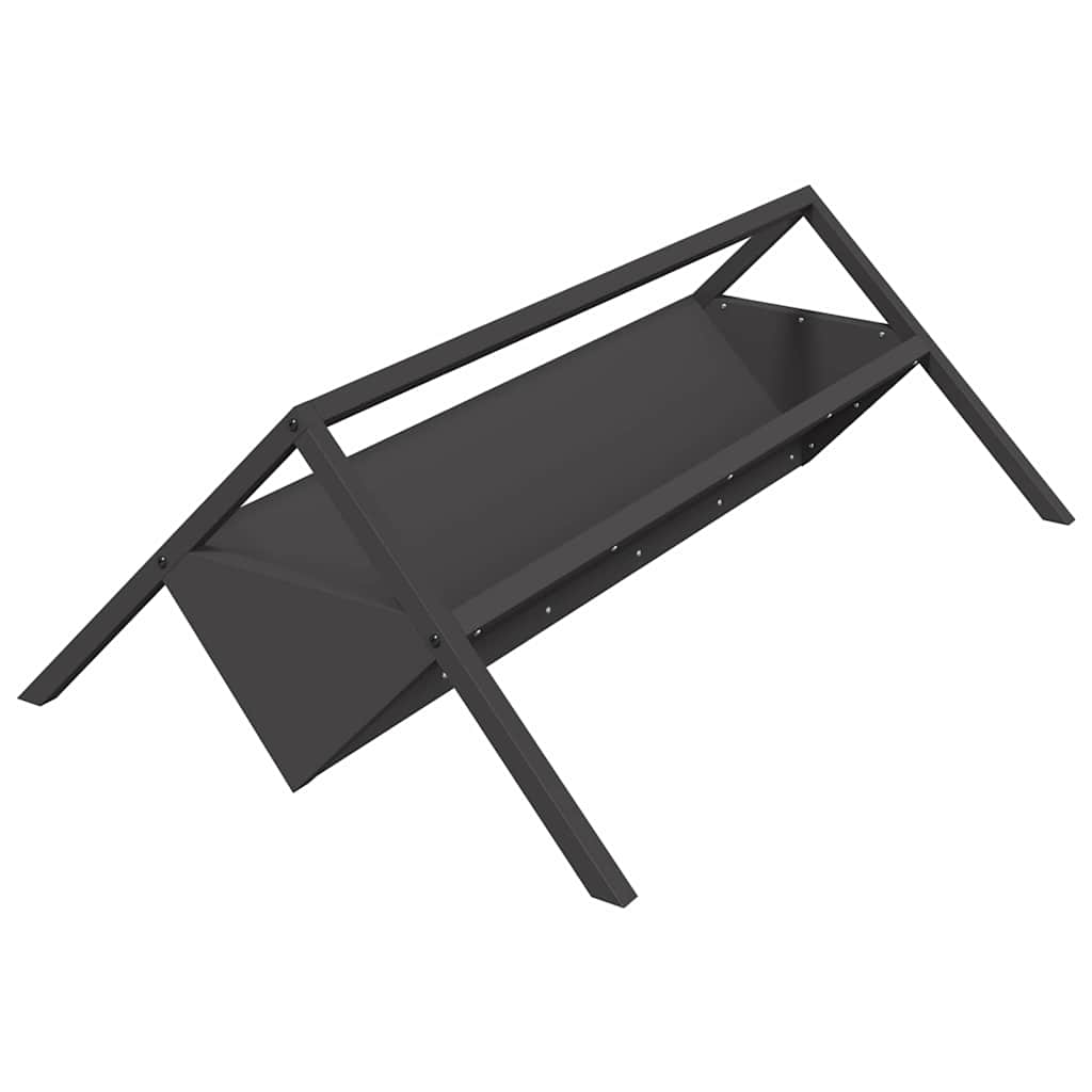 Vidaxxl Futtertrog für Nutztiere, schwarz, 111 x 76 x 38 cm, kaltgewalzter Stahl