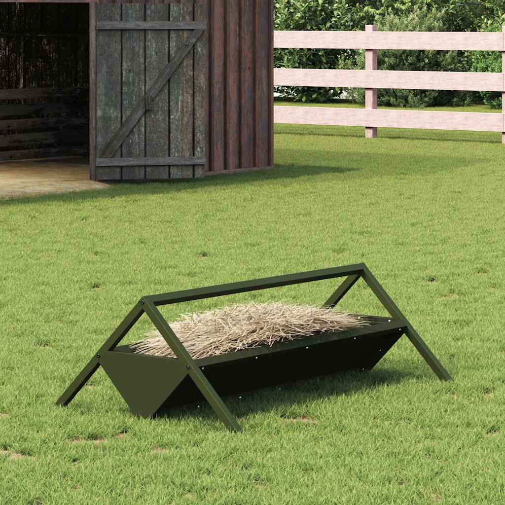 Vidaxxl Futtertrog für Rinder Olivgrün 111 x 76 x 38 cm