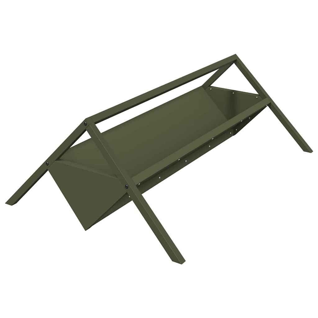 Vidaxxl Futtertrog für Rinder Olivgrün 111 x 76 x 38 cm