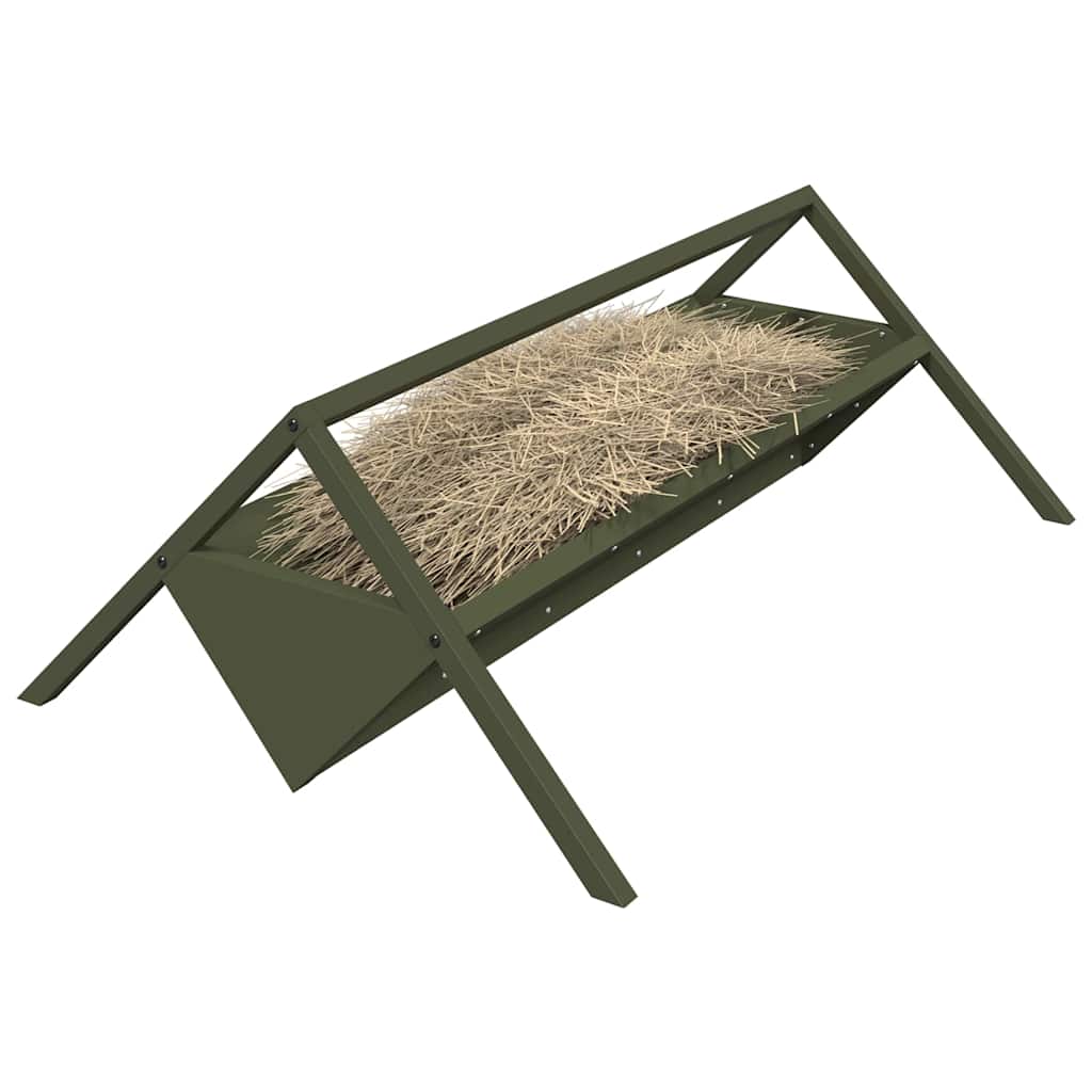 Vidaxxl Futtertrog für Rinder Olivgrün 111 x 76 x 38 cm