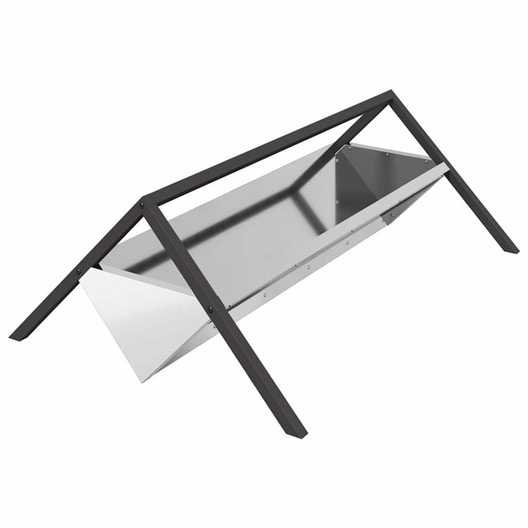 Vidaxxl Futtertrog für Nutztiere, silberfarben, 111 x 76 x 38 cm, verzinkter Stahl