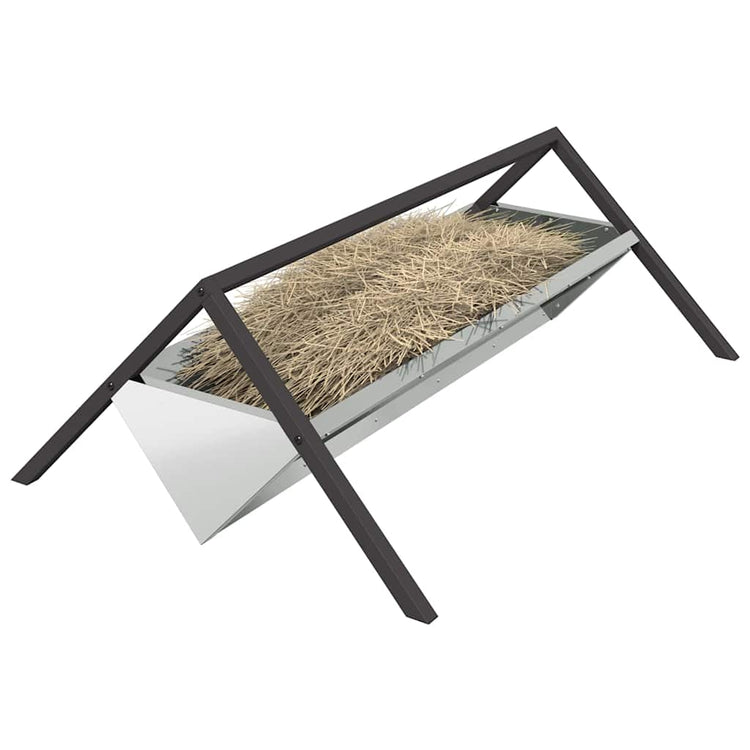 Vidaxxl Futtertrog für Nutztiere, silberfarben, 111 x 76 x 38 cm, verzinkter Stahl