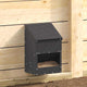 Vidaxx Hühnerfutterstation schwarz 21 x 16 x 33 cm kaltgewalzter Stahl