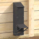 Vidaxx Hühnerfutterstation schwarz 13 x 12 x 51 cm kaltgewalzter Stahl