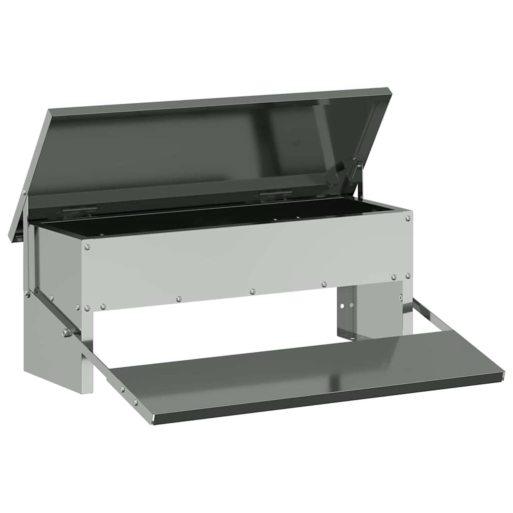 Vidaxl Hühnertretfutter silber 48,5 x 39,5 x 19 cm