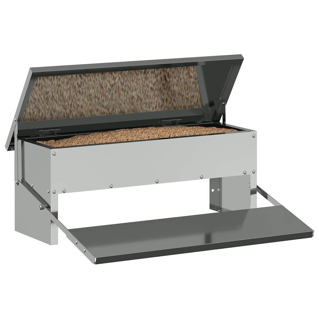 Vidaxl Hühnertretfutter silber 48,5 x 39,5 x 19 cm