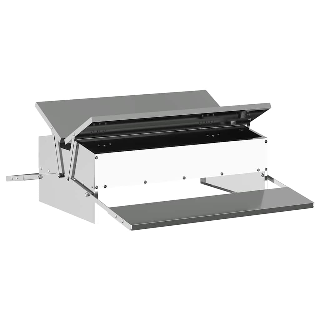 Vidaxxl Hühnertretfutter Silber 75 x 53 x 20,5 cm