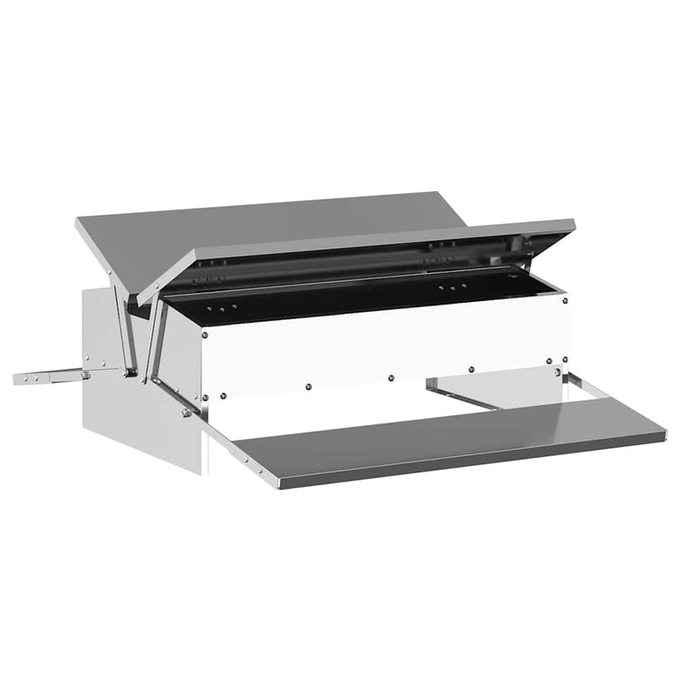 Vidaxxl Hühnertretfutter Silber 75 x 53 x 20,5 cm