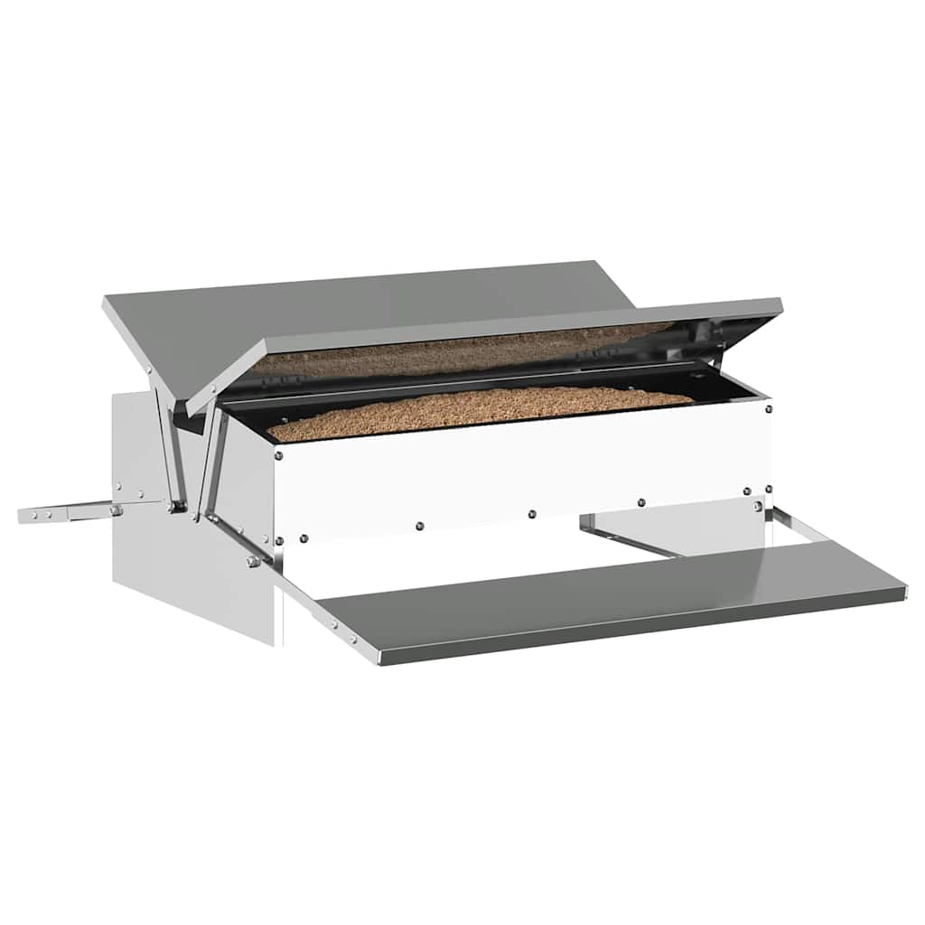 Vidaxxl Hühnertretfutter Silber 75 x 53 x 20,5 cm