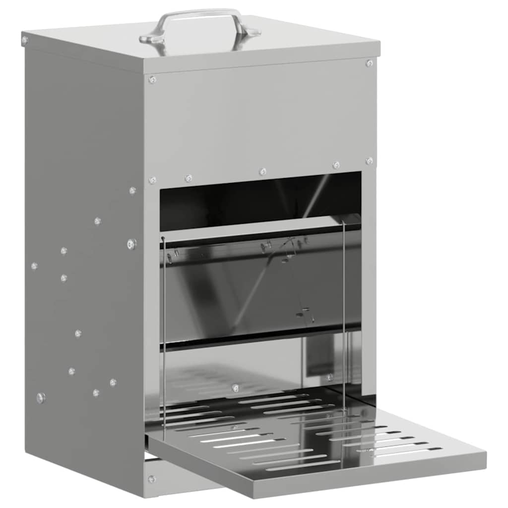 Vidaxxl Hühnertretfutter Silber 25 x 42 x 40 cm