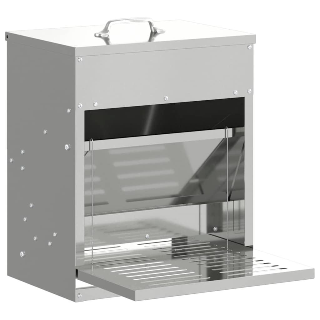 Vidaxxl Hühnertretfutter Silber 33 x 42 x 40 cm