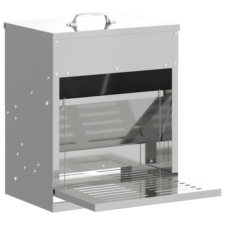 Vidaxxl Hühnertretfutter Silber 33 x 42 x 40 cm