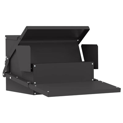 Vidaxxl Hühner-Tret-Futterspender schwarz 50 x 40 x 29 cm kaltgewalzter Stahl