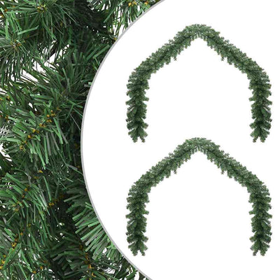 VidaXL Weihnachtskranz 2 Stk. Grün 20 m PVC