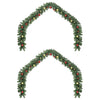 VidaXL Weihnachtskranz mit 600 LED 2 Stück grünes PVC