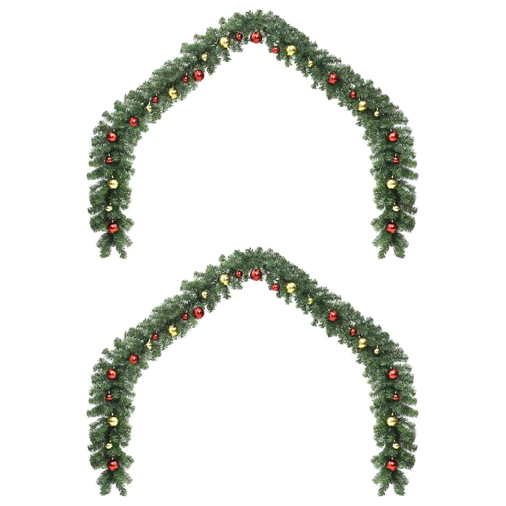 VidaXL Weihnachtskranz mit 600 LED 2 Stück grünes PVC