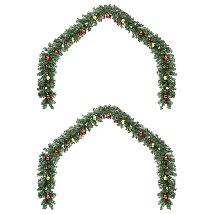 VidaXL Weihnachtskranz mit 600 LED 2 Stück grünes PVC