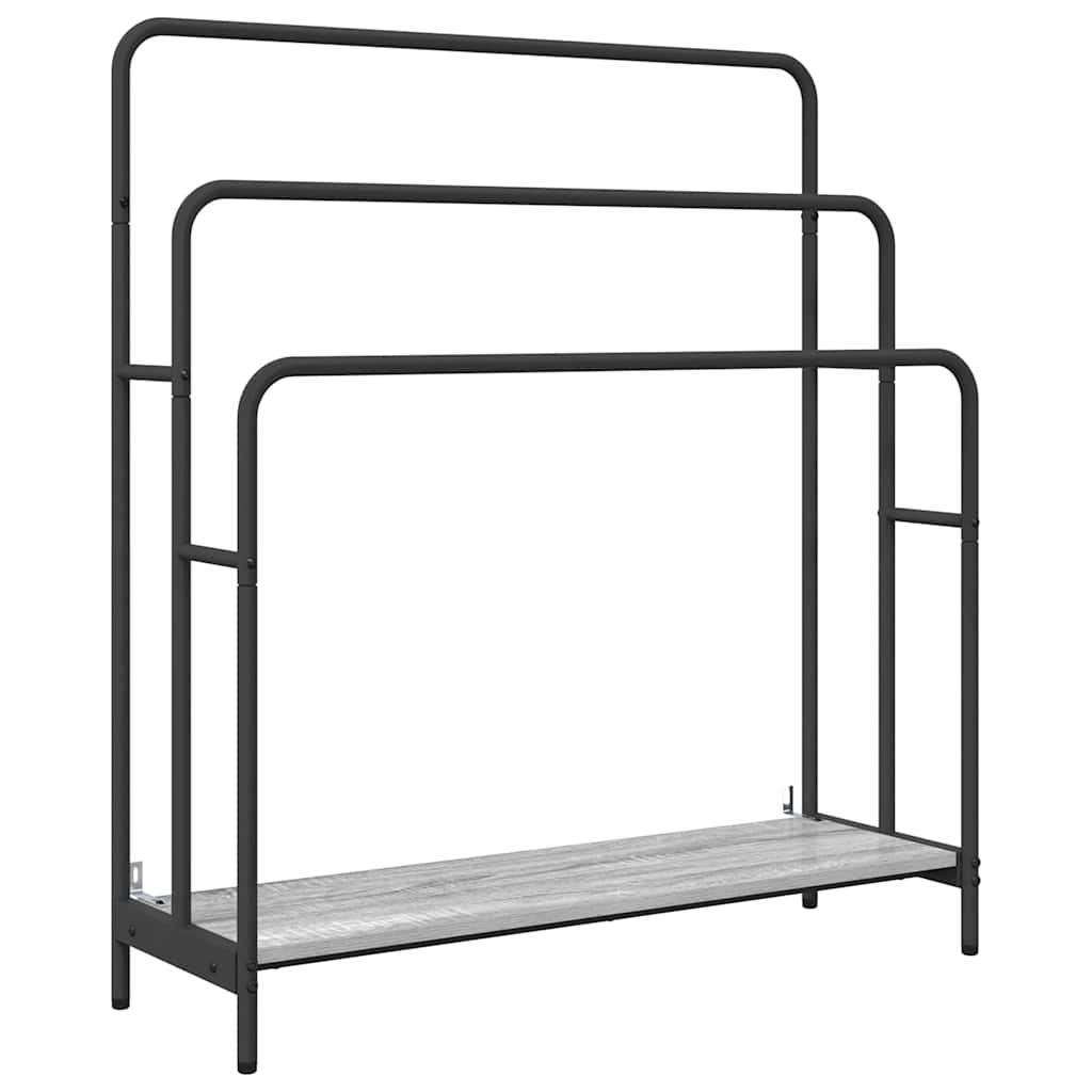 Vidaxl Kleiderständer Sonoma grau 90 x 30 x 100,5 cm aus handgefertigtem Holz