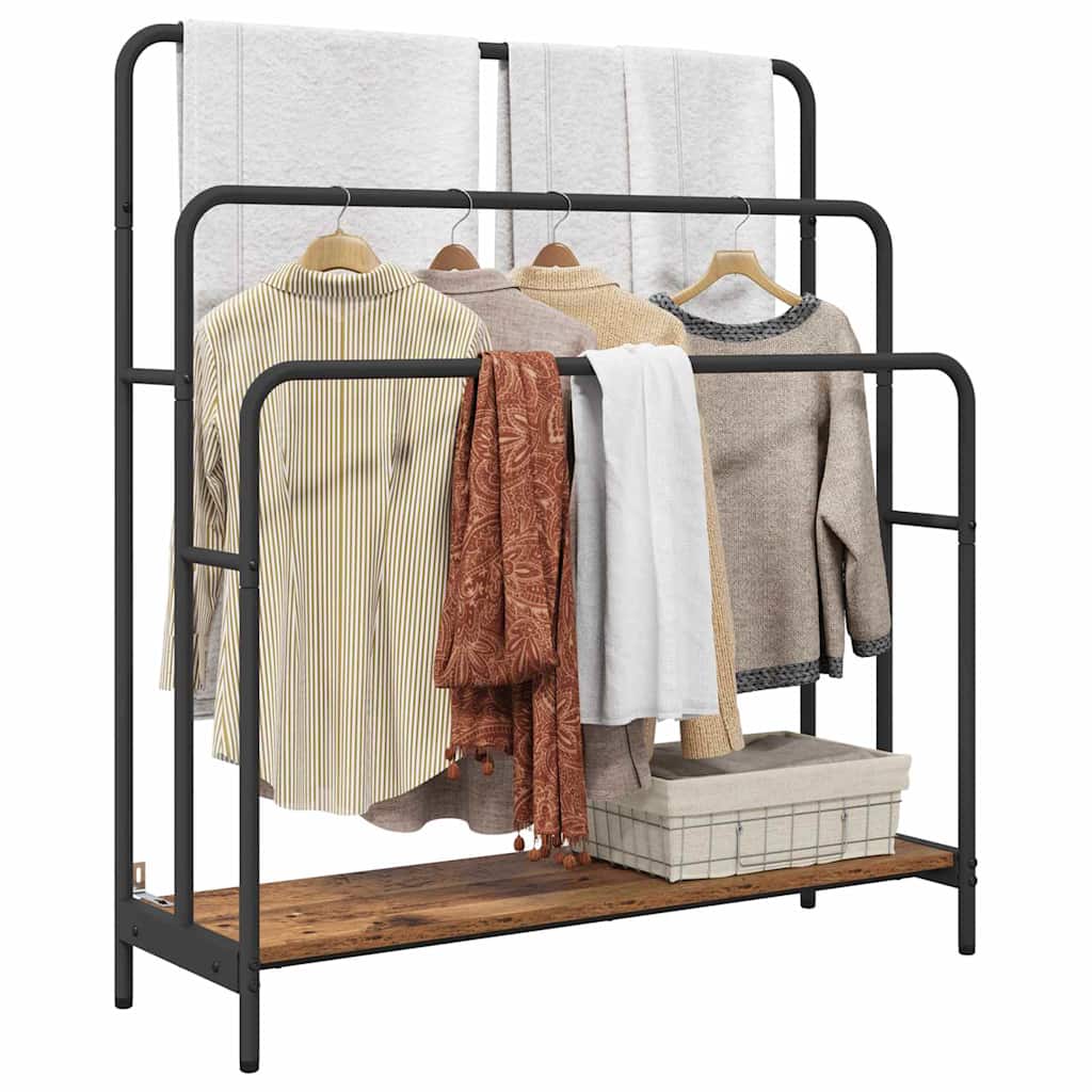 Vidaxx Kleiderständer mit Ablage Altholz 90 x 30 x 100,5 cm Holzwerkstoff