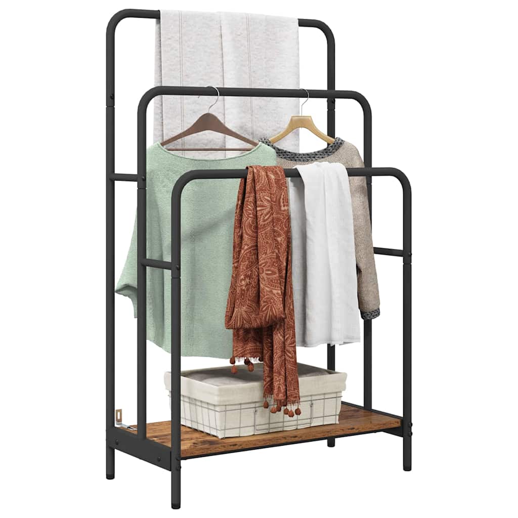 Vidaxx Kleiderständer mit Ablage Altholz 60 x 30 x 100,5 cm Holzwerkstoff